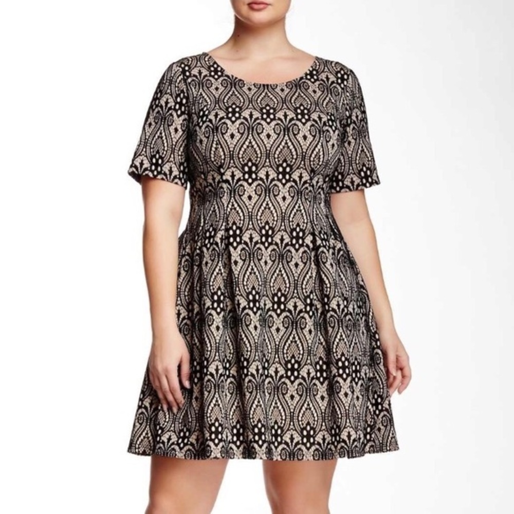 Gorgeous Soieblu A-line Lace overlay dress EUC